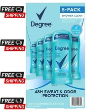 Degree Original Antiperspirant Deodorant Shower Clean Pack of 5 for Women 2.6 Oz