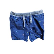 Carters Boys Shorts 24 Months Blue Tropical Print Drawstring Elastic Waist