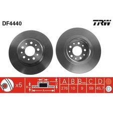 2x TRW DF4440 Bremsscheibe für ALFA ROMEO 147 156 GT 932 937 Bremsscheiben