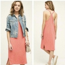 Anthropologie Saturday Sunday Dress Woman's Small Orange Cross Back Sleeveless