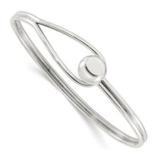 Sterling Silver Polished Ball Bead Loop Bangle