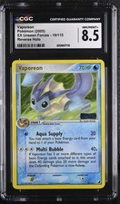 CGC 8.5 Vaporeon 19/115 EX Unseen Forces Reverse Holo Stamped Pokemon Card on eBay