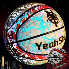 Glow Basketball - Light up Ball for Boys and Youth, Holographic Reflective an...
