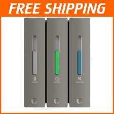 Grey 3-Pack Shampoo and Conditioner Dispenser - Wall-Mounted