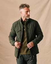 Relwen Quilted Insulated Tanker Zip Up Jacket Coat Green Mens Small