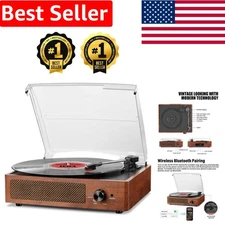 Bluetooth Enabled Retro Turntable with Integrated Speakers - Perfect Home Decor