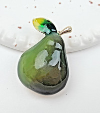 Small Pear brooch green Enamel Fruits pin Casual Dress Coat Brooches gift jewelr