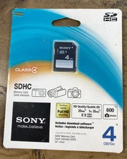 Sony SDHC 4 GB Memory Card Brand New In Pkg