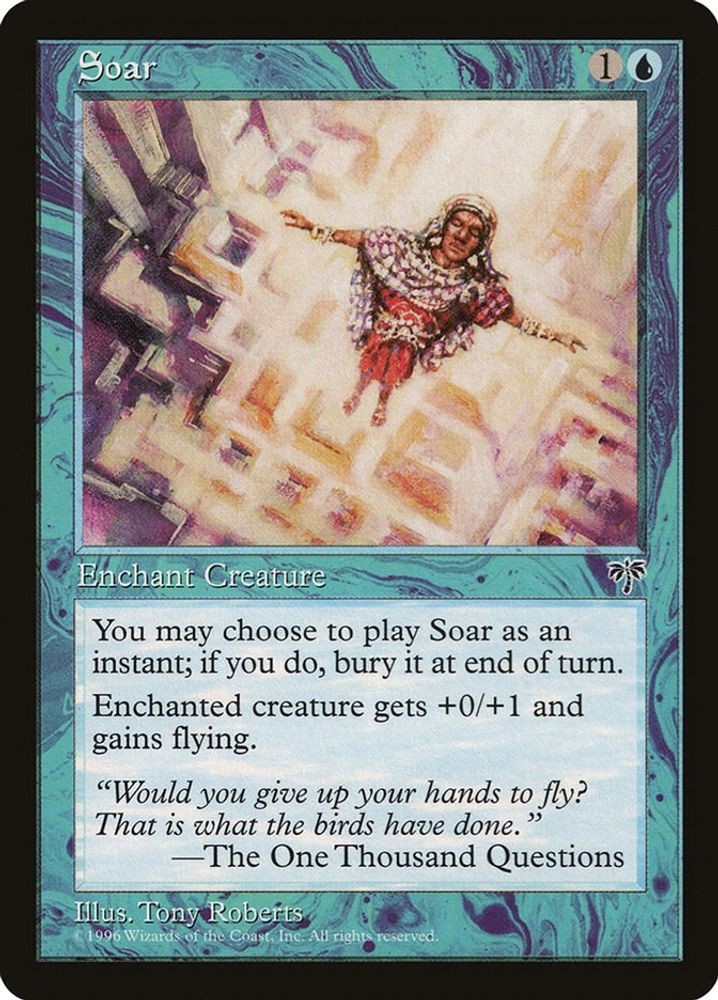 1996 Magic: The Gathering: Mirage - Soar (#93, Common, Moderately Played)