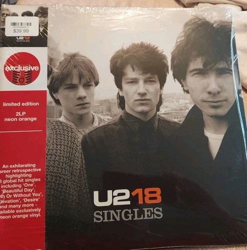 U2 18Singles Greatest Hits 2XLP Neon Orange Vinyl 180G Bono Edge Ltd Edition NEW
