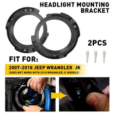 2X Left & Right Headlight Mounting Bracket Inner Ring For 07-18 Jeep Wrangler JK