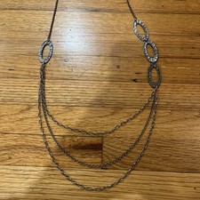 Silpada Sterling Silver Necklace 32" Hammered Modernist Necklace