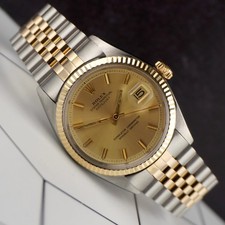 Rolex 36mm Vintage Datejust Mens Yellow Gold/Steel Jubilee Gold Dial Watch 1601 10