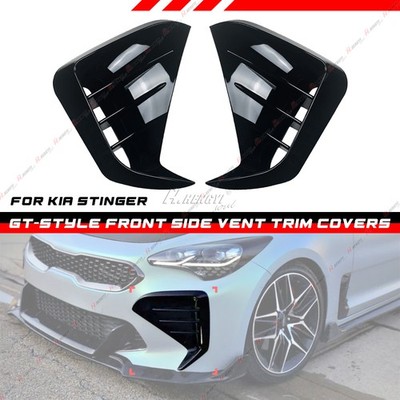 Front Stoßstange Flaps Flossen Lamelle Abdeckung Schwarz für KIA Stinger 17-23