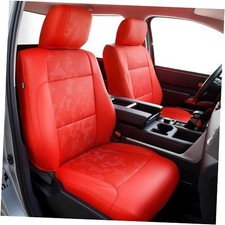 Leather Seat Covers Custom For Tundra 2022-2026 Camo Red  Full Sets  CrewMax