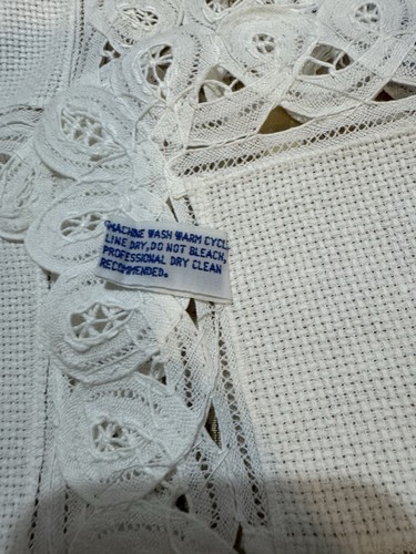 Juego de 4 posavasos para bebidas Imperial Elegance 100 % algodón blancos - Imagen 8 de 11