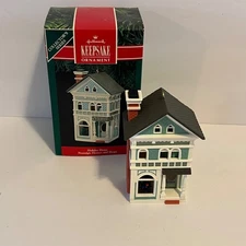 Hallmark Keepsake Ornament Dated 1990 Holiday Home Nostalgic Houses And Shops