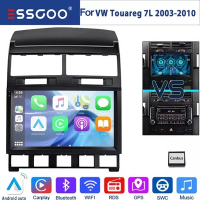 ESSGOO CarPlay For VW Touareg 2003-2010 GPS Car Stereo Radio Sat Nav Android 15 GPS SWC