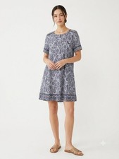 Fat Face Dress Blue Floral Shift Peasant Boho Festival Hippie 14