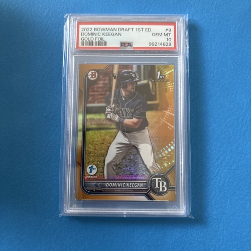 2022 Dominic Keegan Bowman Draft 1st Ed. Gold Foil /50 Psa10 - Picture 1 of 2