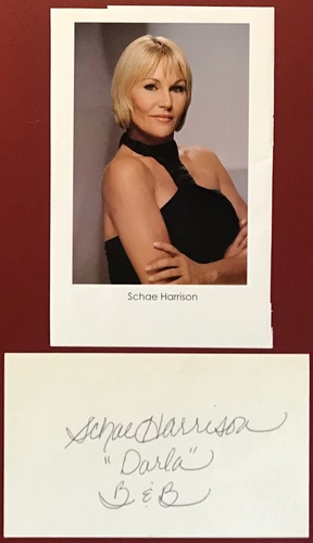 Schae Harrison Bold and the Beautiful autograph signed 3"x5" card w.picture