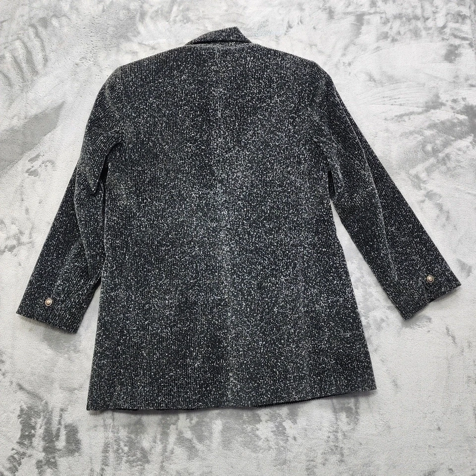 Винтажный Coldwater Creek куртка женщин M черный белый крапинками вельвет с подкладкой 90-х - Изображение 3 из 4