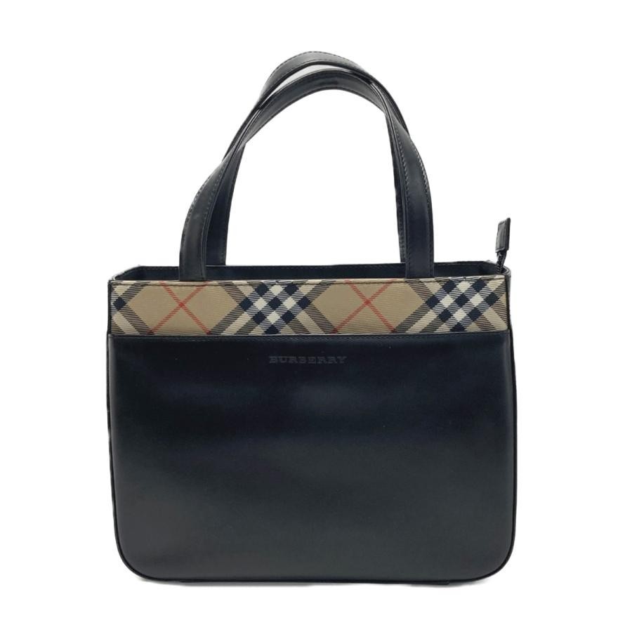 Borsa tote Burberry Nova Check nera beige tela pelle vintage autentica