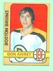 (1) DON AWREY 1972-73 O-PEE-CHEE # 170 BRUINS EX-MT CARD (N4996)