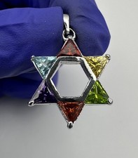 925 Sterling Silver Star of David Pendant 3.0g 3mm BO 0.9 C660
