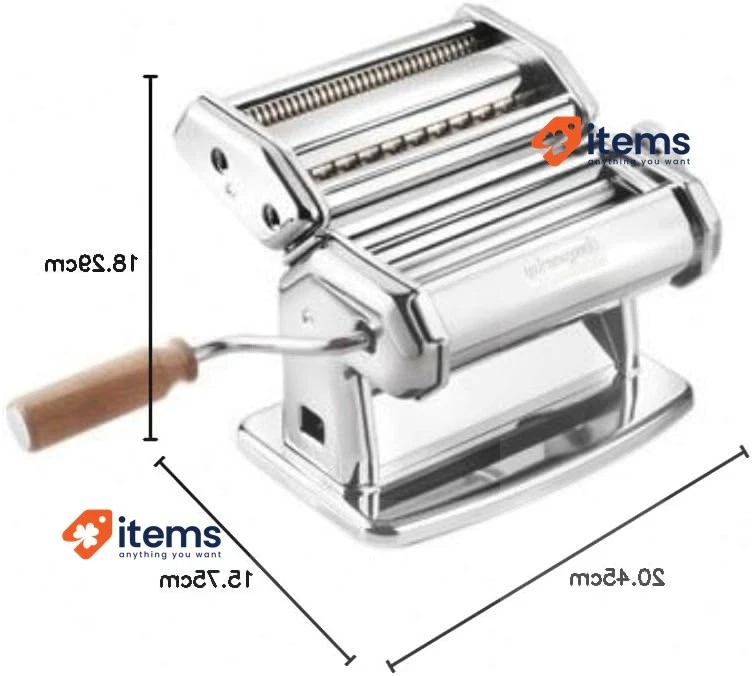 Imperia Italiano Doppio Taglierino Pasta Macchina, Fatto IN Casa Maker Argento - Immagine 3 di 3