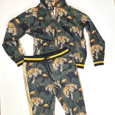 G-Style USA Tracksuit Men XL Black Gold Tiger Tropical Hip Hop Statement Street