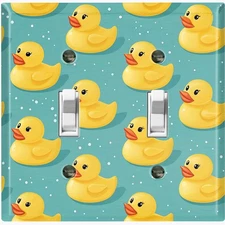 Metal Light Switch Outlet Cover Decorative Wall Plate Yellow Rubber Ducks AML214