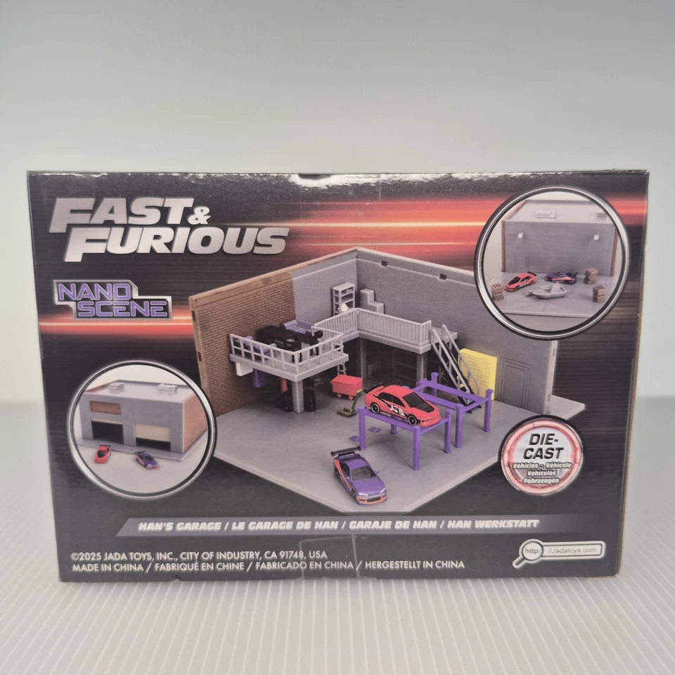 Jada Toys Fast And The Furious Han's Garage Nano Scene Diorama 2 Vehículo Diecast Foto 3 de 4