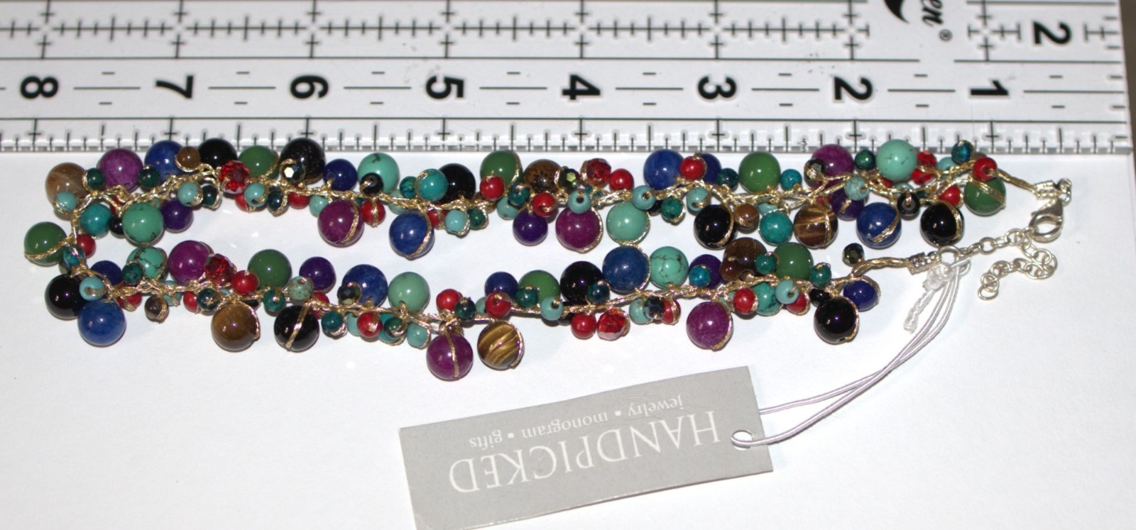 Handpicked Multicolor Gemstone Cluster Necklace B… - image 4