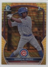 2023 Bowman Chrome Yellow & Orange Vapor Refractor 5/75 Derniche Valdez 1d0h