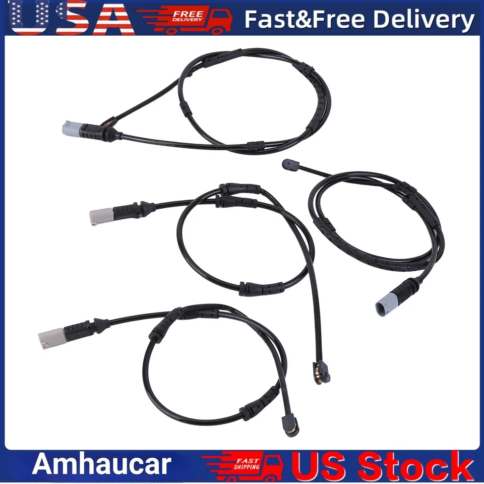 4x Sensores de desgaste de pastillas de freno delanteras traseras para 328i xDrive 330i 320i 335i M4 Foto 4 de 4