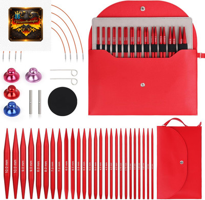 Auswechselbare Rundstricknadeln Set 3-10 mm verstellbar mit Aufbewahrungstasche,