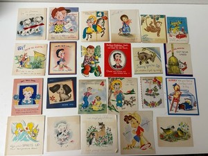 LOT of Vintage Greeting Cards - 44 cards - 1940s - 1950s, Some Modern