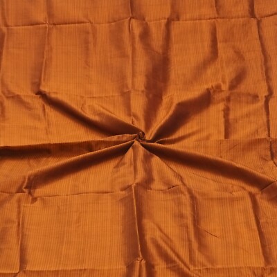 Vintage Rust 100% Pure Silk Handloom Sari Remnant 5YD Craft Fabric Silk Scrap
