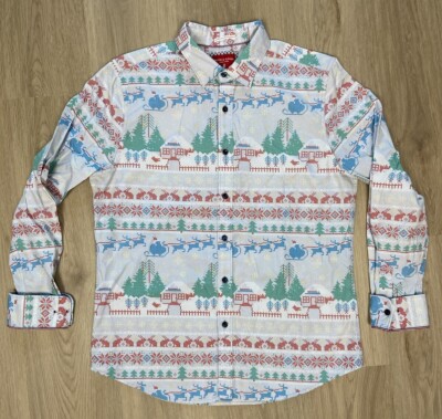 リッキー DENIM & FLOWER Ricky Singh Button Up CHRISTMAS CROSS STITCH SHIRT