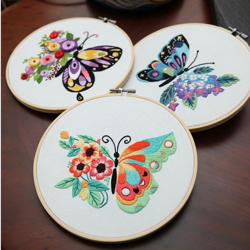 3 Stck. Schmetterling Zum Selbermachen Handarbeit Handwerk Kreuzstich Stickerei Kits Set Anfänger - Bild 12 von 12