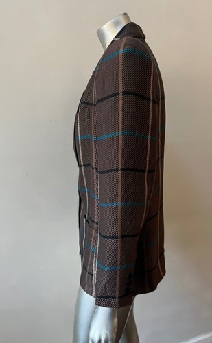 Chaqueta Blazer de Tweed Retro Vintage Años 90 Cuadros Pantana Abrigo Marrón 8 - Imagen 3 de 4