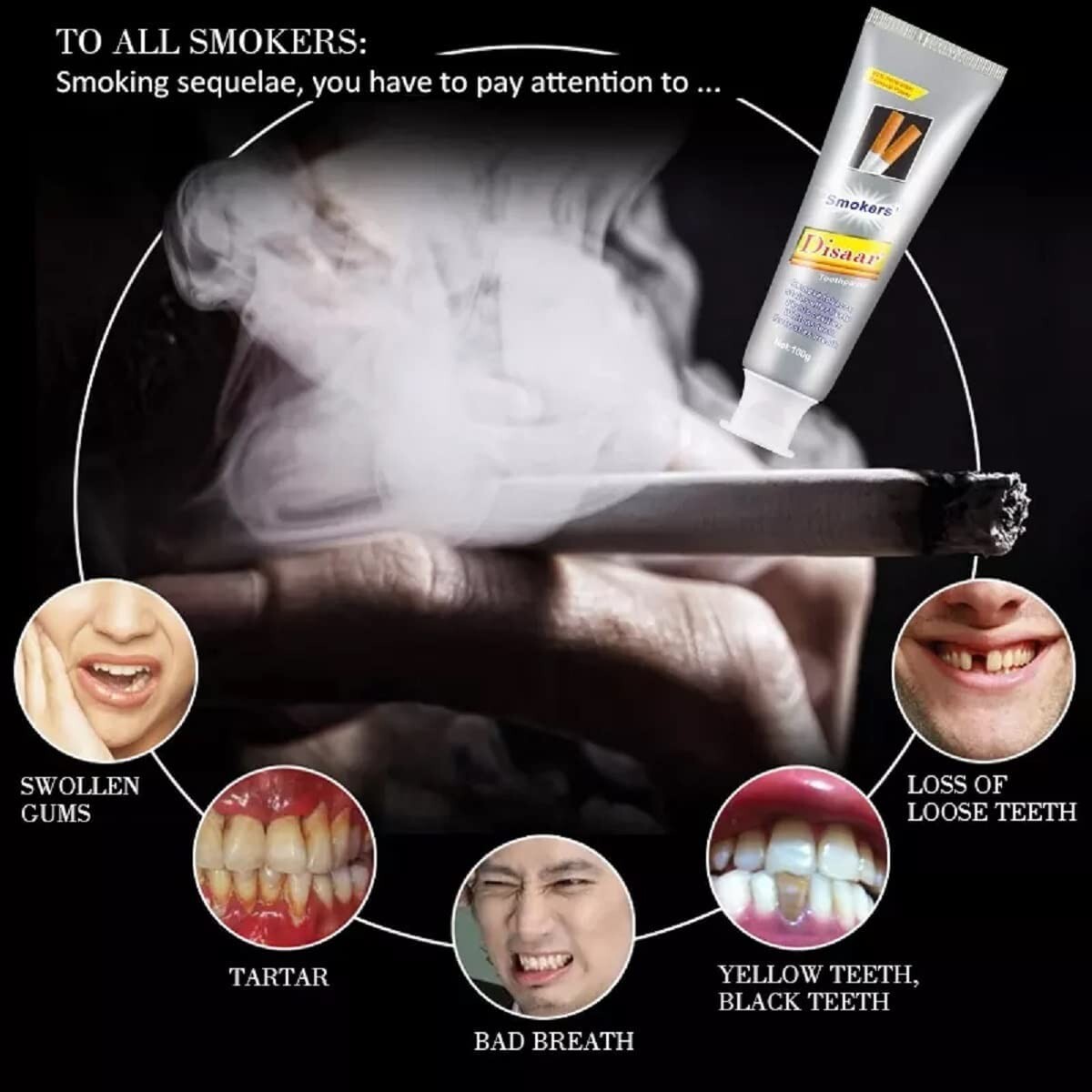 tobacco stain removal toothpaste Smokers Whitening Toothpaste for Whitening, Tobacco Stain Remover Toothpaste,  3
