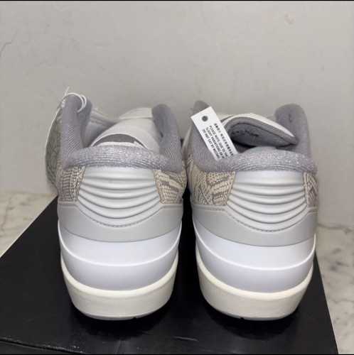 Nike Air Jordan 2 Retro Low Python Men’s Size 12  Shoes White Grey  DV9956-100 - Picture 4 of 6
