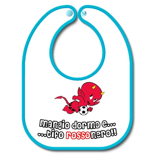 Bavetta Bavaglino Bib personalizzabile Calcio Tifoso Milan tifo Rossonero - Imagen 30 de 36