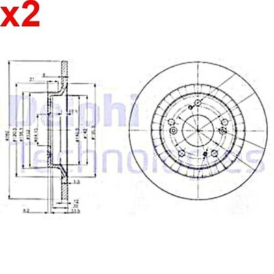 2X DELPHI Bremsscheibe Für HONDA S2000 42510-S2A-000