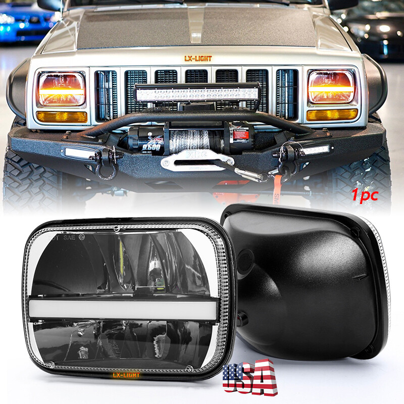 Faros LED De 5 X 7 X 6 Pulgadas Con DRL DOT Hi/Low H6054 Compatible Con Jeep Cherokee XJ 1984