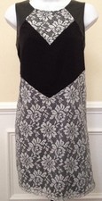 Kensie Women's Dress Junior White Black Sheath Lace Floral Size 4 MSRP 119