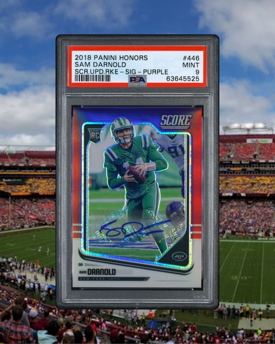 Sam Darnold Panini Honors Score Update Rookies #446 Signature-Purple