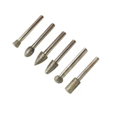 1/4" Shank Coarse Diamond Burr Set 60 Grit Grinding Bits for Stone Engraving ...